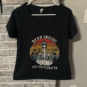 DEAD INSIDE BUT CAFFEINATED XL short sleeve tee